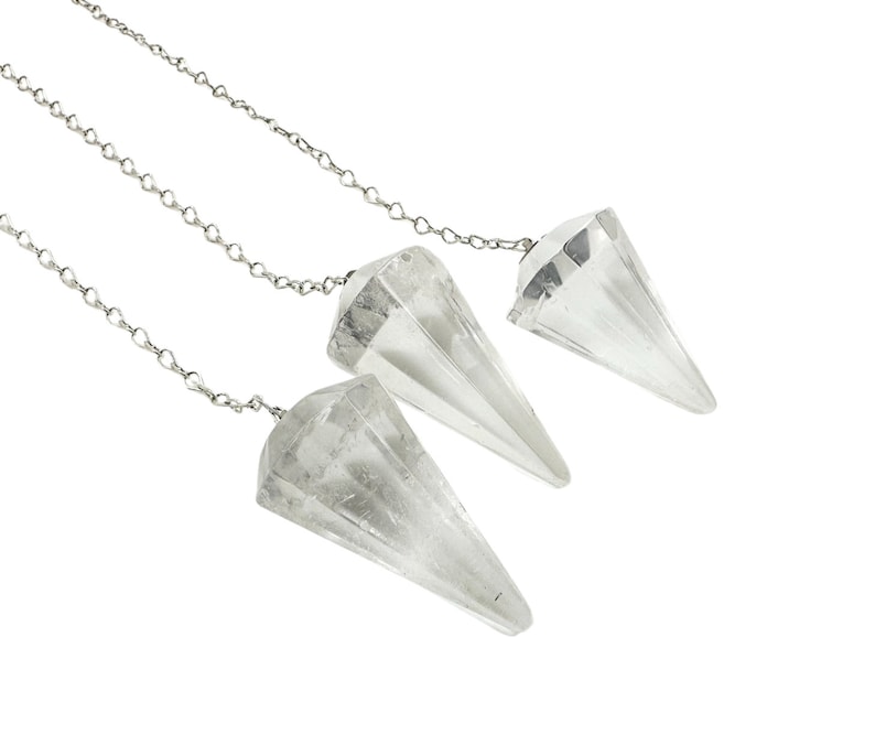 Clear Quartz Pendulum - Clear Quartz Crystal Dowsing Pendulum - Divination Pendulum Crystal for Reiki - Crystal Pendulum image 3