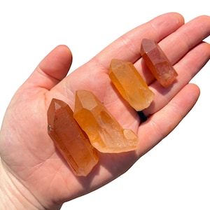 Raw Tangerine Quartz Point Crystal (0.5" - 2.5") Raw Quartz Point Crystal - Tangerine Quartz - Orange Quartz - Tangerine Quartz Stone Point image 3