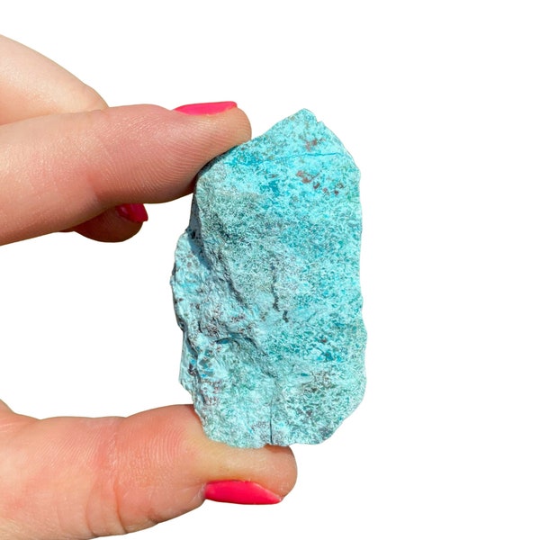 Turquoise brute péruvienne (chrysocolle) (0,5 à 3 po.) Turquoise naturelle brute du Pérou - Cristal turquoise brut - Cristaux et pierres de guérison