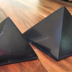 Shungite Pyramid 4 Sizes Available Shungite for EMF Protection Shungite Pyramid from Karelia, Russia image 9