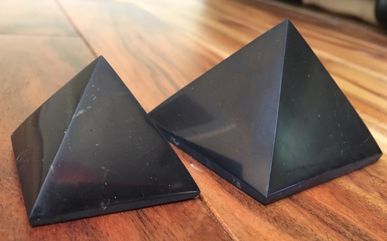 Shungite Pyramid 4 Sizes Available Shungite for EMF Protection Shungite Pyramid from Karelia, Russia image 9