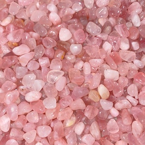 1 lb. Grade A Rose Quartz Polished Chips (7mm - 9mm) - Bulk Rose Quartz Crystal Chips - Polished Rose Quartz - Extra Quality Rose Quartz