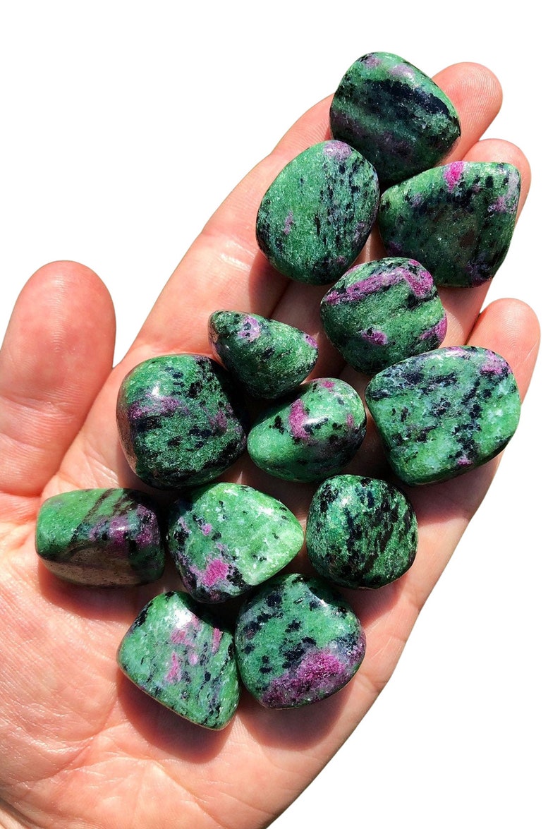 Ruby Zoisite - Ruby in Zoisite - Anyolite - ruby zoisite tumbled stones - healing crystals and stones - ruby stone - heart chakra crystals 