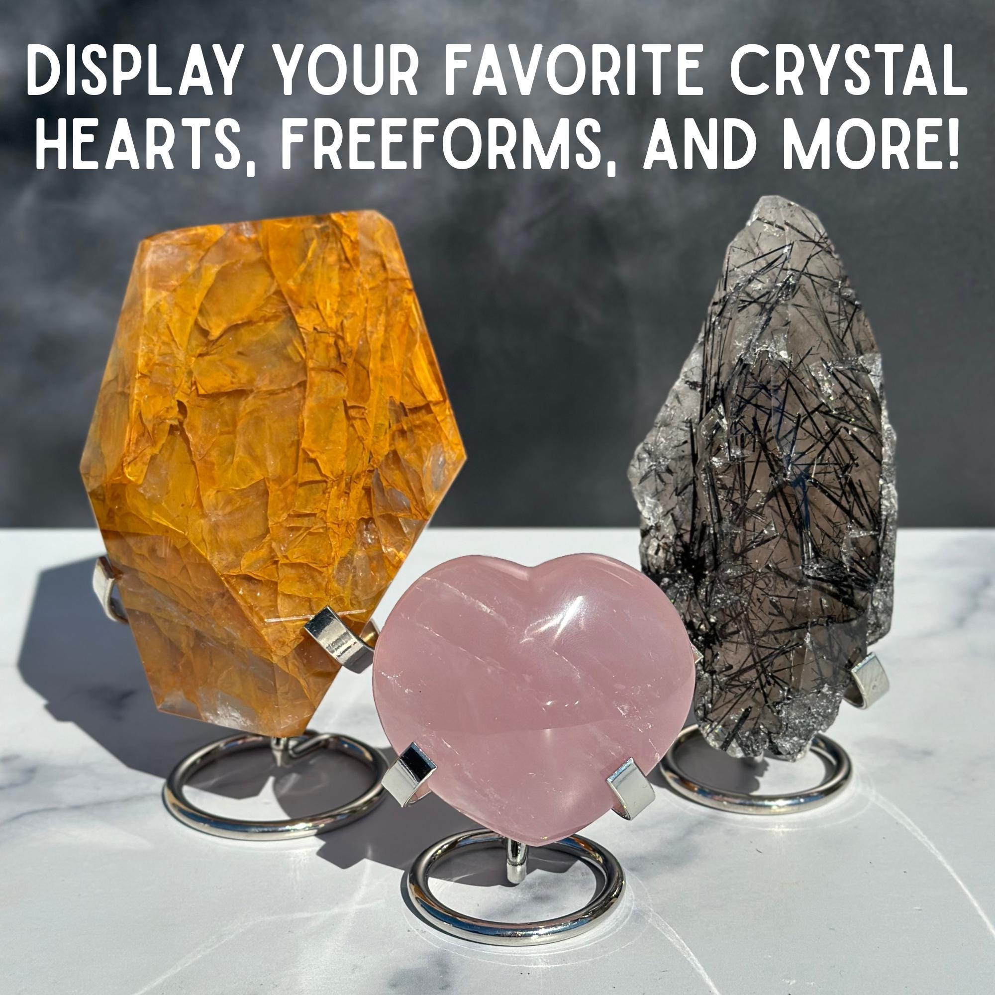 Large crystal heart display stand - Etsy 日本