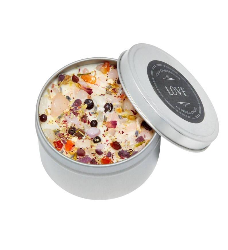 Love Candles - Happiness & Love Candle - Anniversary Gift - Wedding Candle - Soy Aromatherapy Candle - Crystal Candle for Love - Handmade! image 8