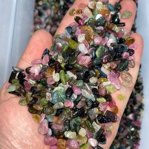 Bulk Mixed Tourmaline Polished Chips (5mm - 7mm) - Polished Mixed Tourmaline - Wholesale Tourmaline Crystal Chips - Polished Tourmaline