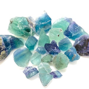 Roher Fluorit Kristall (1 - 9 cm) - Roher Fluorit aus Mexiko - Regenbogen Fluorit Kristall - Regenbogen Fluorit Stein - Mexikanischen Fluorit Rohstein