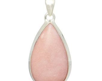 Pink Opal Pendant Sterling Silver Pendant - Grade A Peruvian opal crystal pendant - Pink opal stone pendant - Peruvian pink opal jewelry 514