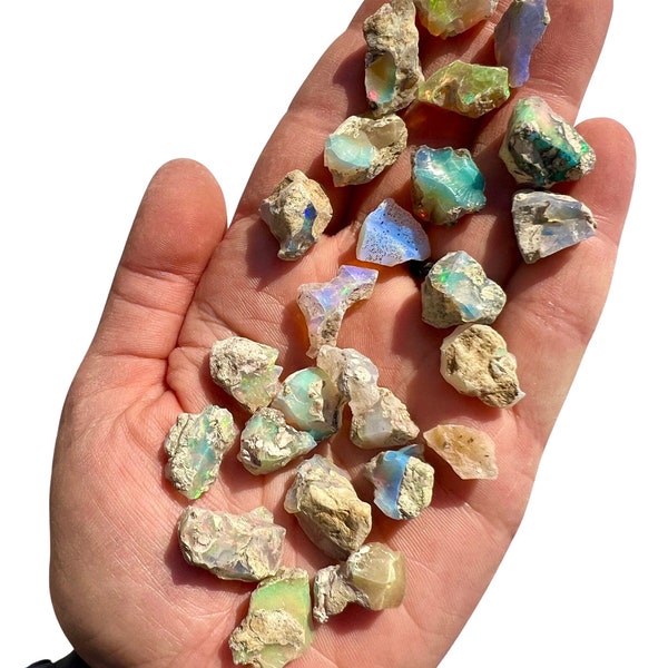 Raw Ethiopian Opal Crystal - Raw Ethiopian Opal Stone - Ethiopian Opal Rough - Natural Ethiopian Opal Raw - Raw Rainbow Opal Crystal