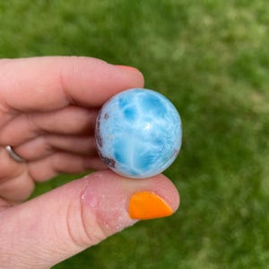 Larimar Sphere (.25&quot; - 1&quot;) - Dominican Republic - Larimar Crystal Sphere - Crystals & Stones - Throat Chakra - Larimar Stone Sphere