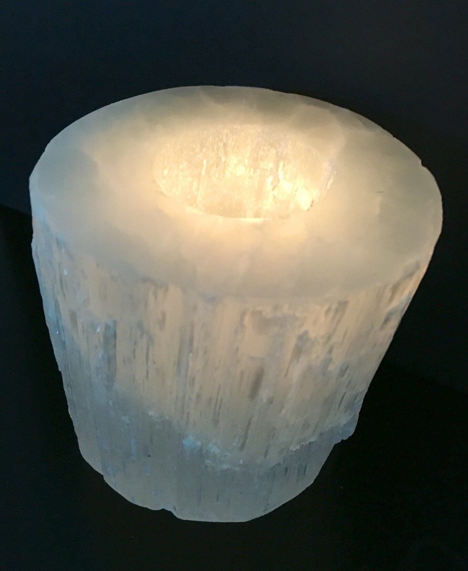 Selenite Raw Selenite Candle Holder Selenite Candle Holder Etsy