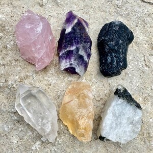 Good Vibes Crystal Set Raw Crystals and Stones Healing Crystal Crystal Starter Kit Good Vibrations Positive Energy Raw Crystal Set image 10