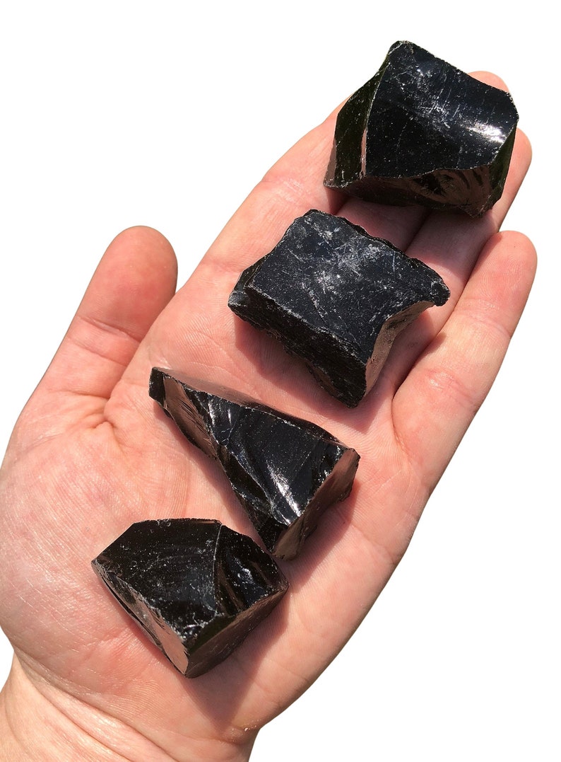 Black Obsidian Stone - Raw Black Obsidian Crystal - healing crystals and stones - Black Obsidian - root chakra stones 