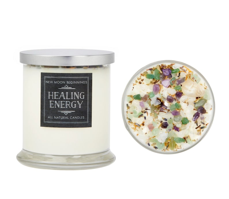 Healing Energy Candle Negative Energy Cleansing Soy Aromatherapy Candle Handmade Crystal Candle for Soothing Energy Healing Candle image 8