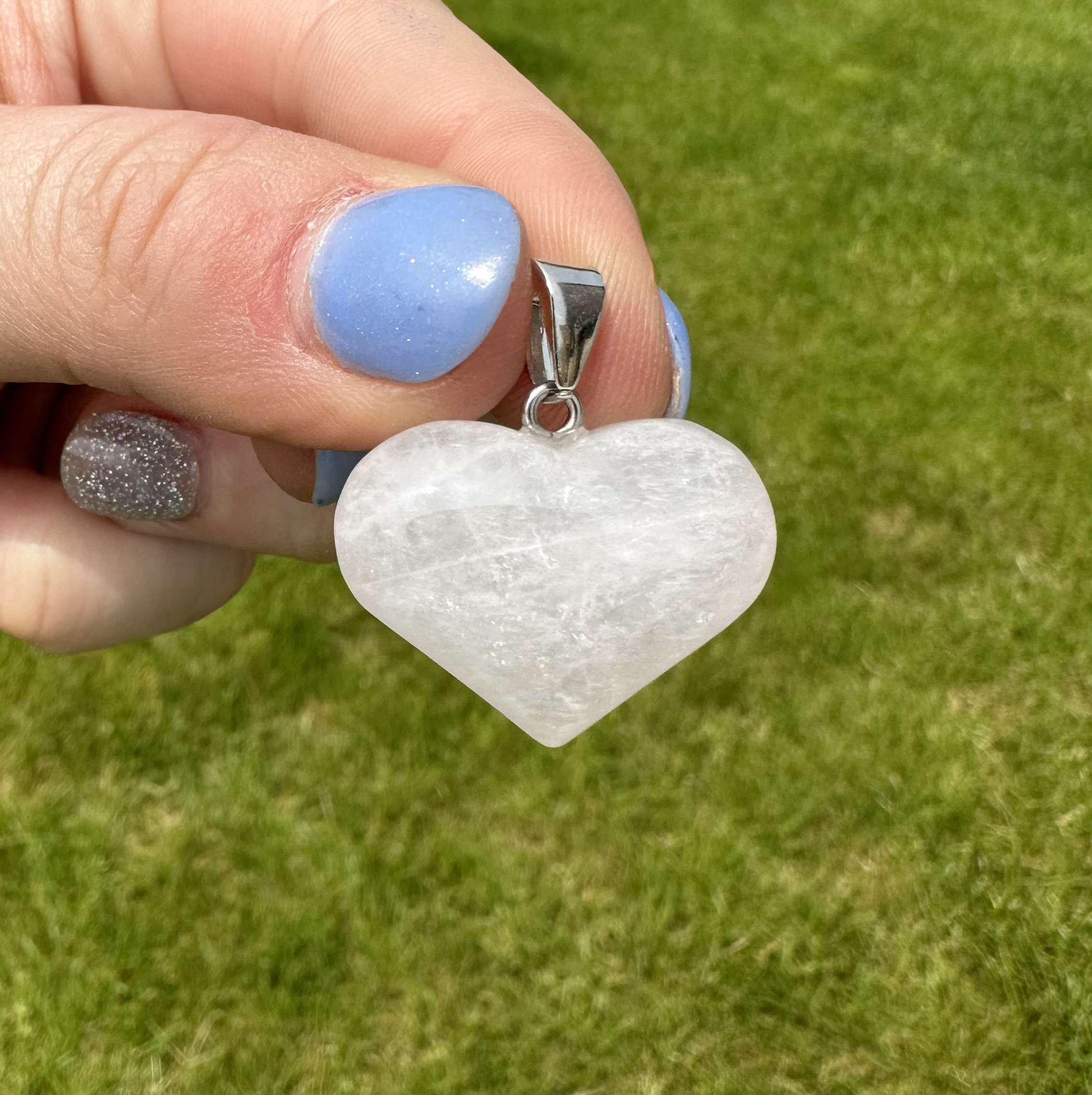 ネックレス・ペンダント Clear Quartz Necklace with Wavy Heart Pendant #5777 Quartz Heart Pendant - Polished Clear Quartz Crystal