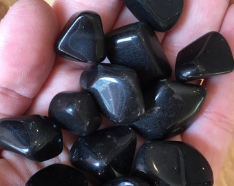 Apachentränen Trommelstein - Apachentränen Kristall - Vulkanischer schwarzer Obsidian - Polierte Apachentränen - Trommelstein aus schwarzem Obsidian