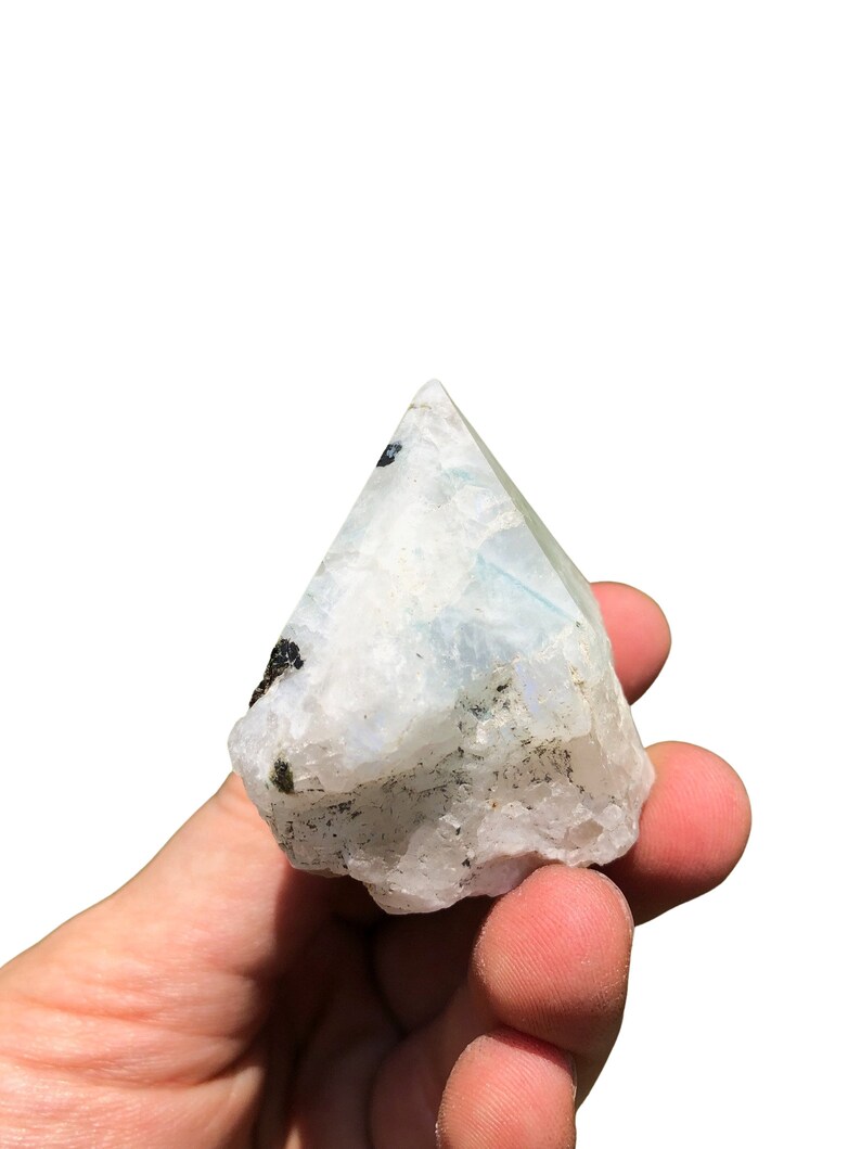 Rainbow Moonstone Point Standing Moonstone Crystal Point Rainbow Moonstone Gemstone Healing Crystal Raw & Polished Moonstone Point image 6