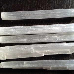 Selenite Wand (4.5" - 5") - Raw Selenite Wand - Raw Selenite Crystal Wand - Healing Crystals - Protection Crystal - Removes Negative Energy