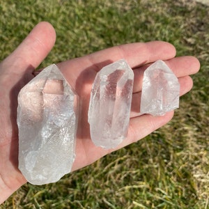 Clear Quartz Crystal Point Grade AB Quartz Raw Quartz Point Crystal Crystal Quartz Genuine Brazilian Quartz Quartz Crystal Point image 10