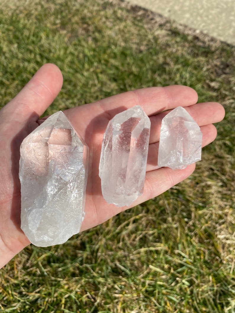 Clear Quartz Crystal Point Grade AB Quartz Raw Quartz Point Crystal Crystal Quartz Genuine Brazilian Quartz Quartz Crystal Point image 10