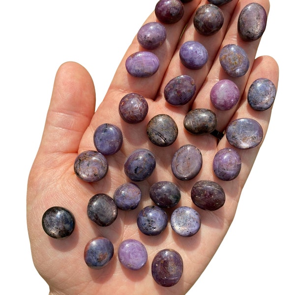 Star Ruby Corundum Tumbled Cabochon - Multiple Sizes Available - Polished Ruby Cabochon - Tumbled Star Ruby Crystal - Star Ruby Gemstone