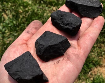 raw shungite stone - raw stones - healing crystals and stones - shungite stone - emf protection stones - black stone - root chakra stones