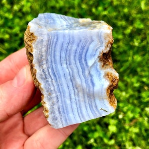 Raw Blue Lace Agate Stone Rough Blue Lace Agate Healing Crystals and Stones Raw Blue Lace Agate Slab Raw Agate Stone Blue Agate image 1