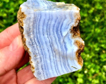 Raw Blue Lace Agate Stone - Rough Blue Lace Agate - Healing Crystals and Stones - Raw Blue Lace Agate Slab - Raw Agate Stone - Blue Agate