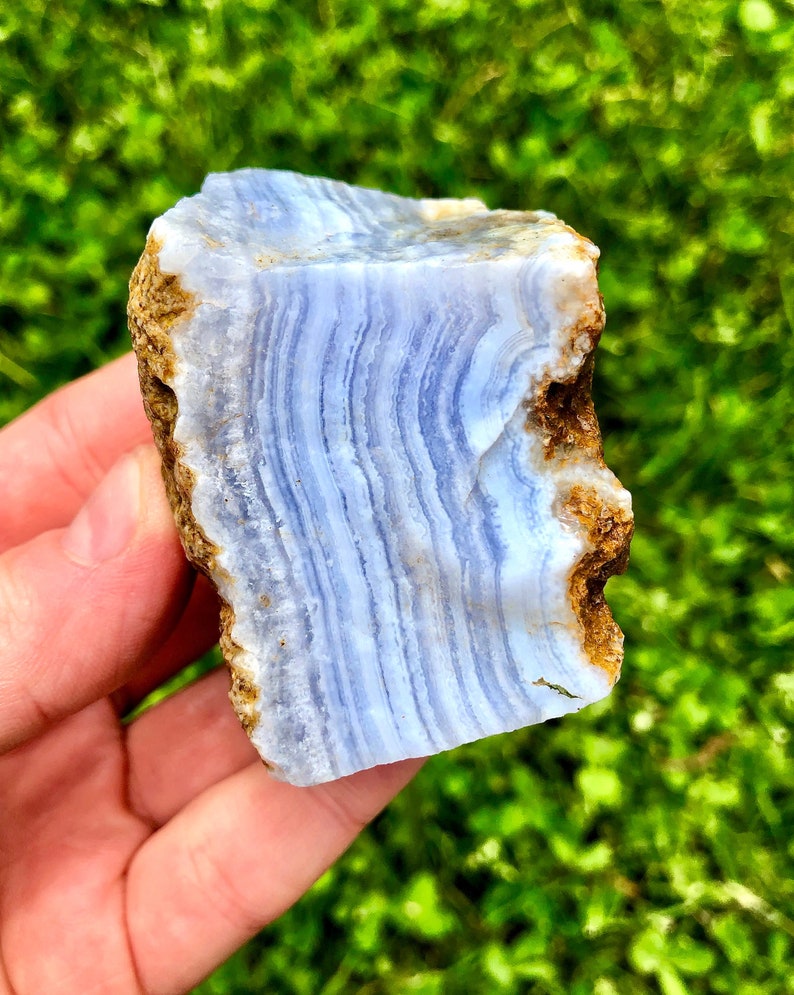 Raw Blue Lace Agate Stone Rough Blue Lace Agate Healing Crystals and Stones Raw Blue Lace Agate Slab Raw Agate Stone Blue Agate image 1