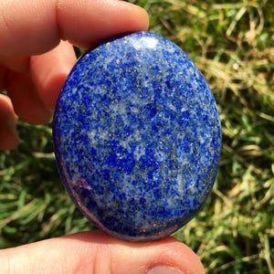 Lapis Lazuli Stone Lapis Lazuli Palm Stone Grade A Polished Lapis Lazuli Palm Stone Crystal Tumbled Blue Lapis Lazuli Worry Stone image 4