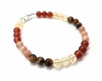 Success & Motivation Bracelet - Energy Boost - sunstone, carnelian, tigers eye, citrine - fire element bracelet -  Crystal Bracelet