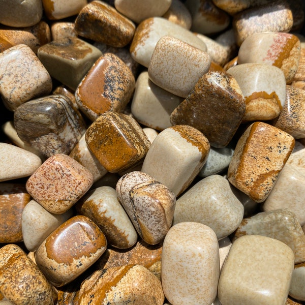 Picture Jasper Tumbled Stone - Multiple Sizes Available - Tumbled Picture Jasper Crystal - Polished Brown Jasper Gemstone  - Brown Crystal