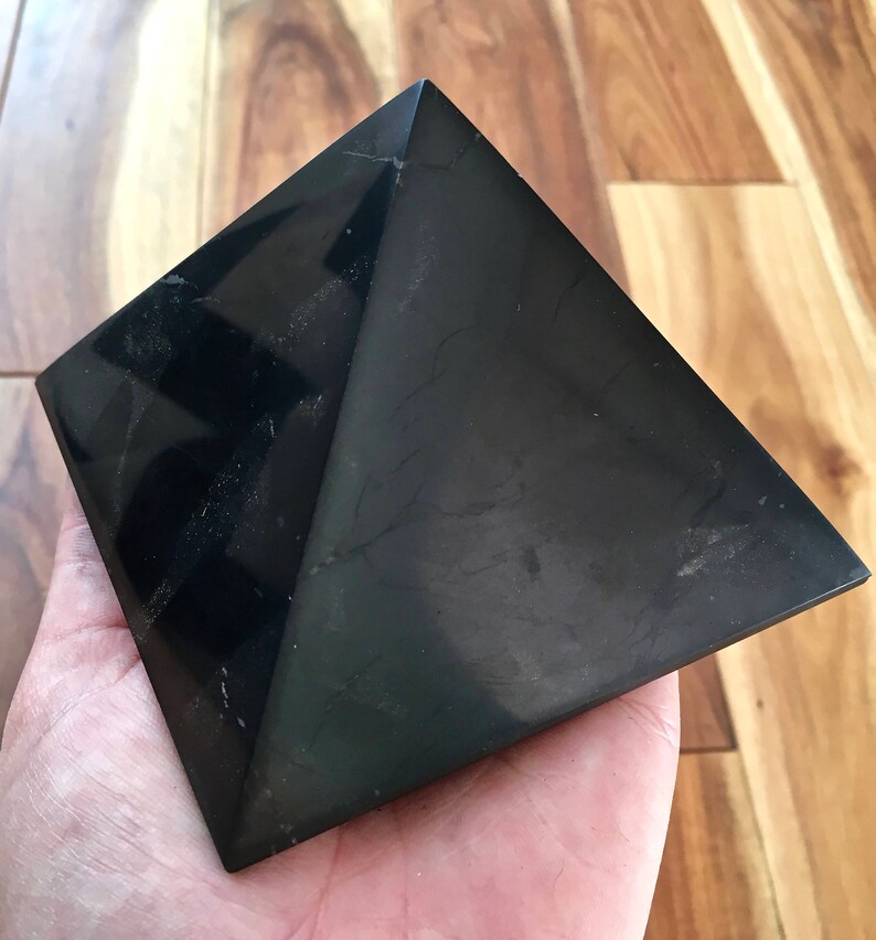 Shungite Pyramid 4 Sizes Available Shungite for EMF Protection Shungite Pyramid from Karelia, Russia image 8