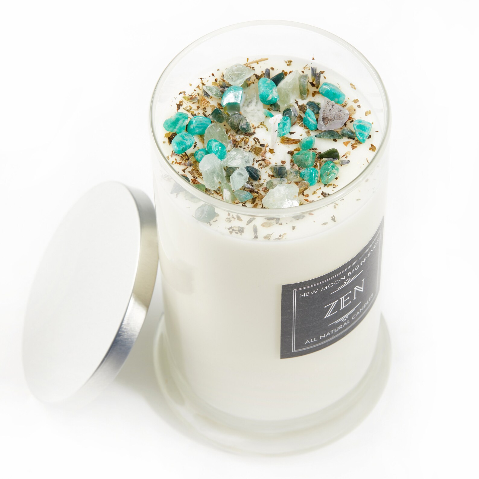 Zen Candles Relaxation Candles Crystal & Herb Candles Etsy