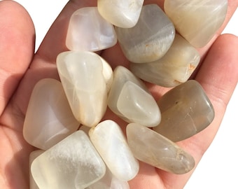 Moonstone Tumbled Stone - Multiple Sizes Available - Polished Light Moonstone Crystal - Tumbled Moonstone Gemstone - White Moonstone Crystal