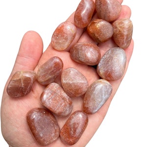 Sunstone Moonstone Tumbled Stone - RARE - Grade AAA - Multiple Sizes Available - Polished Sunstone Moonstone Crystal - Orange Gemstone