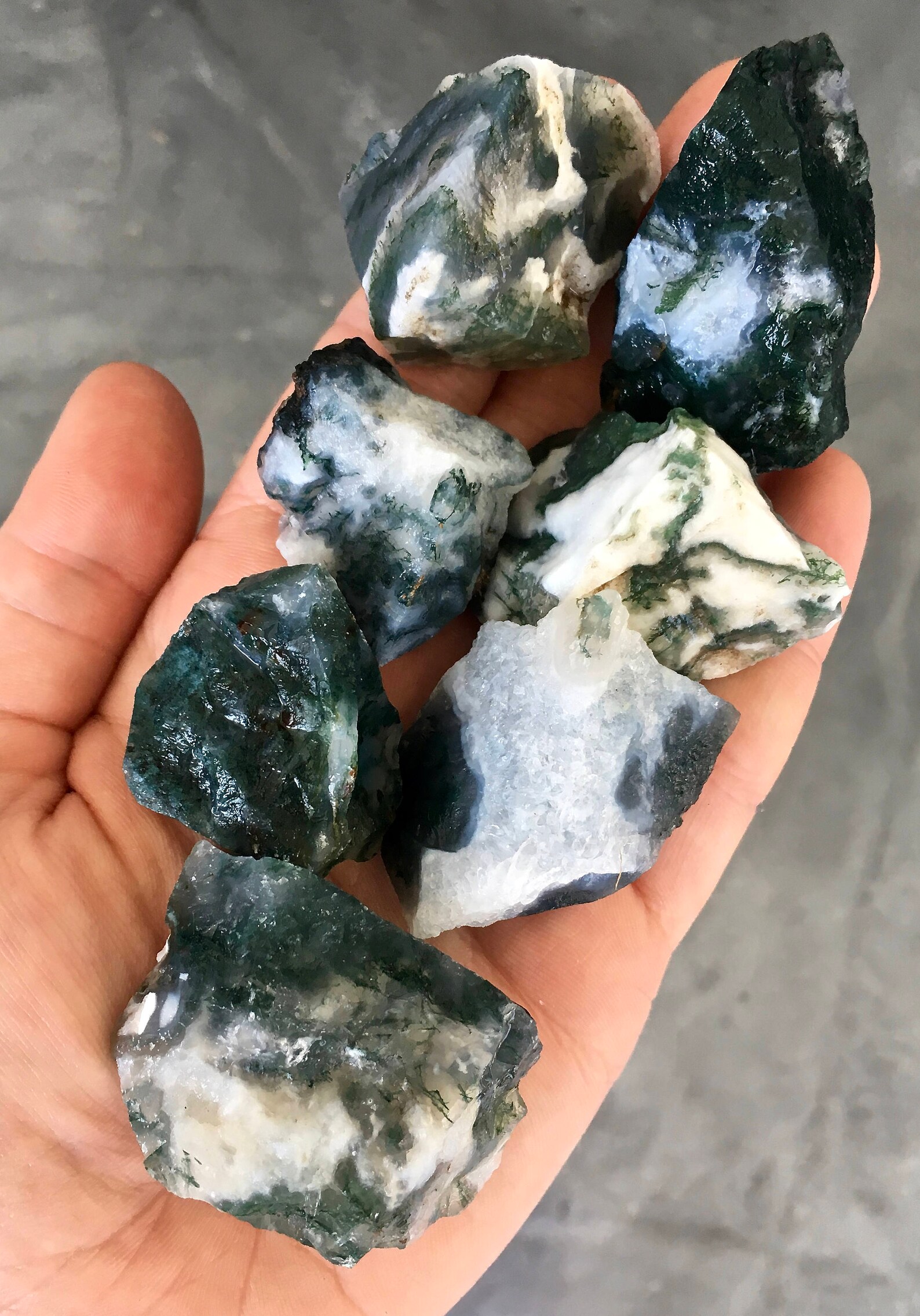 Raw Moss Agate Stone Raw Stones Raw Moss Agate Crystal | Etsy