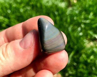 Rainbow Obsidian Tumbled Stones - Multiple Sizes Available - Tumbled Rainbow Obsidian Crystal - Polished Rainbow Obsidian - Flashy Obsidian
