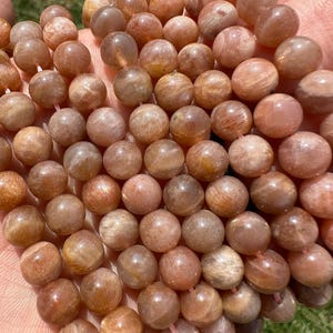 Sunstone Moonstone Bead Strands - 6mm or 8mm Beads - Sunstone & Moonstone Crystal Beads - Round Beads for Jewelry - Moonstone Sunstone Beads