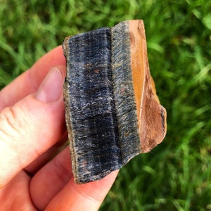 Raw Blue Tigers Eye Crystal - Raw Hawk Eye Stone - Rough Blue Tigers Eye Stone - Rough Hawks Eye - Natural Blue Tigers Eye from South Africa