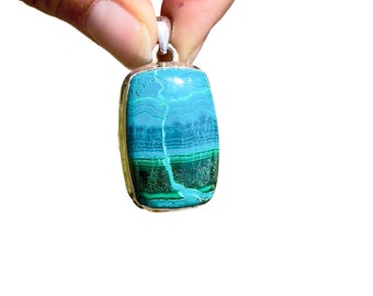 chrysocolla malachite pendant - malachite chrysocolla cabochon - healing crystals - chrysocolla jewelry - chrysocolla pendant 948