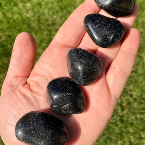 Black Obsidian Tumbled Stone - Multiple Sizes Available - Tumbled Black Obsidian Crystal - Polished Obsidian Gemstone - Protection Crystal