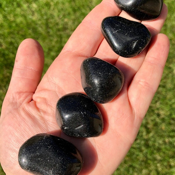 Black Obsidian Tumbled Stone - Multiple Sizes Available - Tumbled Black Obsidian Crystal - Polished Obsidian Gemstone - Protection Crystal