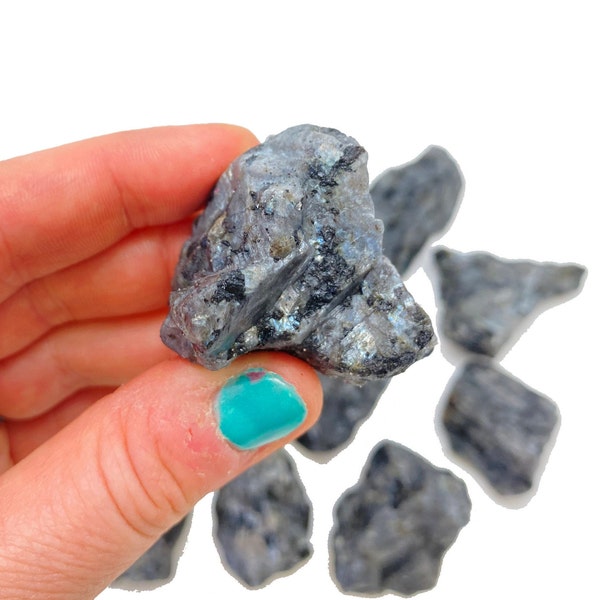 Raw Larvikite Stone (1" - 3") Rough Larvikite Stone - Raw Larvikite Crystal - Healing Crystals & Stones - Black Labradorite Crystal