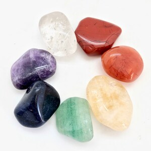 Seven Chakra Crystal Set - 7 Chakra Set - Tumbled Chakra Stone Set - Beginner Crystal Set - Cleansing Crystal - Chakra Balancer - Chakra Kit image 4