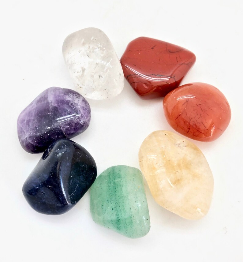 Seven Chakra Crystal Set - 7 Chakra Set - Tumbled Chakra Stone Set - Beginner Crystal Set - Cleansing Crystal - Chakra Balancer - Chakra Kit image 4
