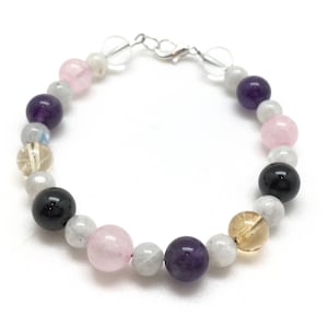Good Vibes Bracelet - Crystal Bracelet - Black Tourmaline Bracelet - Amethyst Bracelet - Rose Quartz Bracelet - Citrine  - Moonstone