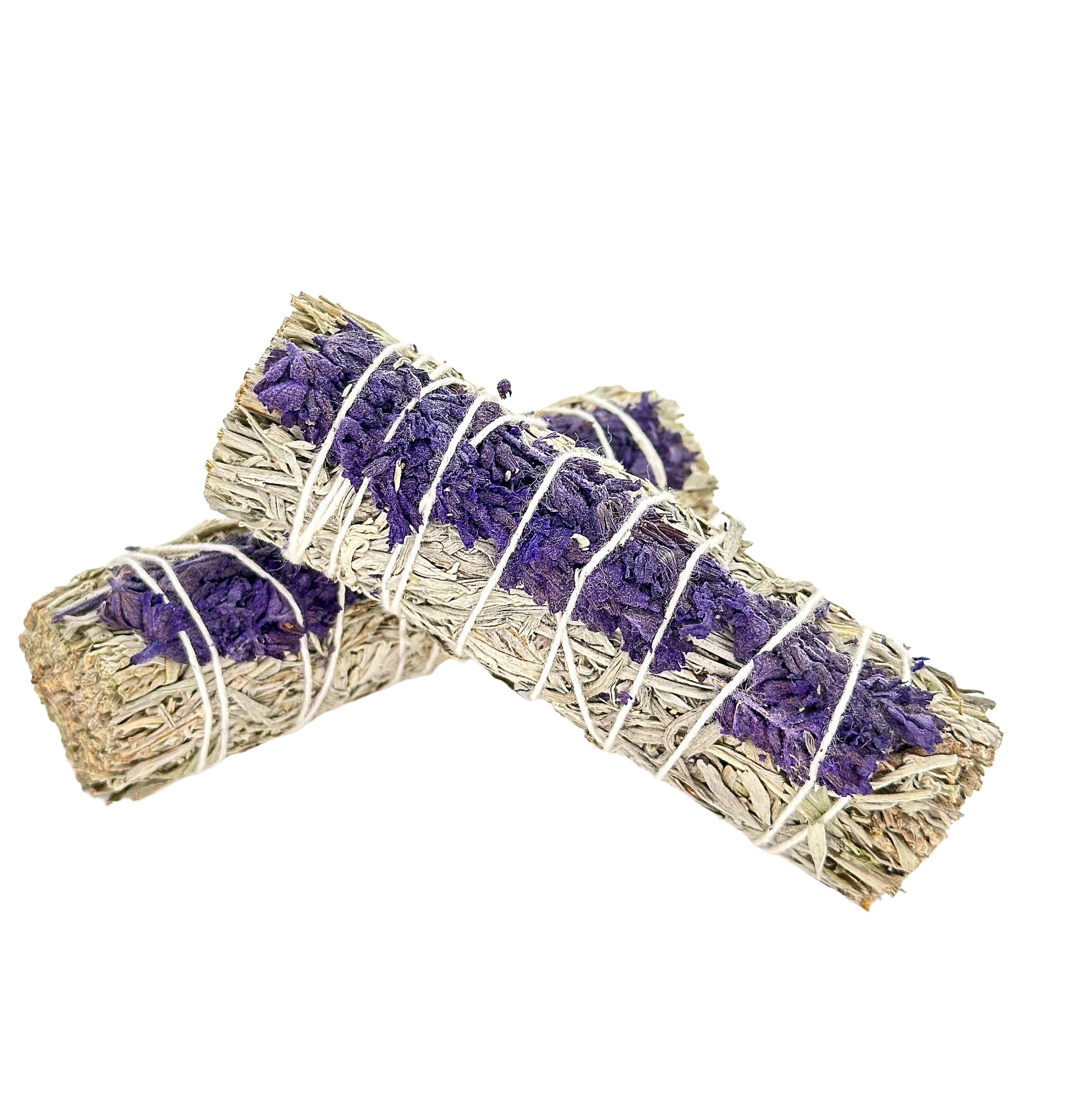 Blue Sage & Lavender Cleansing Stick - Energy Cleansing Bundle - Lavender Herb Stick - Blue Sage Herb Incense - Smoke Cleansing Incense