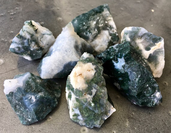 Shop Best Raw Moss Agate • The Green Crystal