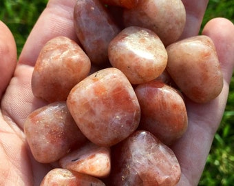 Sunstone Tumbled Crystal - Multiple Sizes Available - Polished Sunstone - Orange Sunstone Gemstone - Tumbled Sunstone - Happiness Crystal